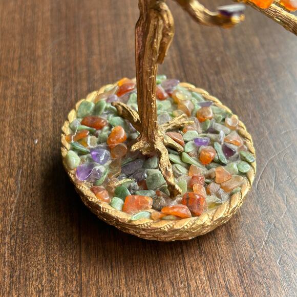 Vintage select imports brass chakra crystal stone tree bonsai - Picture 7 of 10